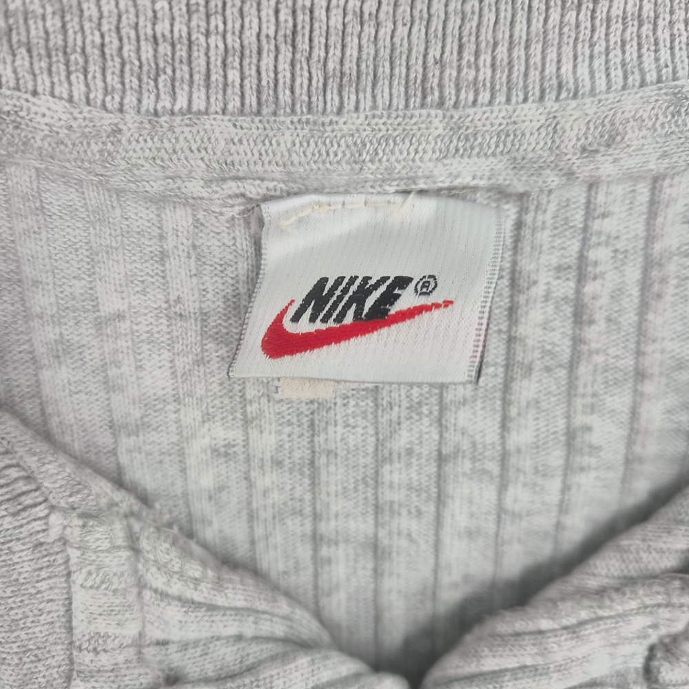Vintage Nike Ribbed Polo Shirt Mens Large Gray Cotton Short Sleeve Made in USA - Picture 4 of 7